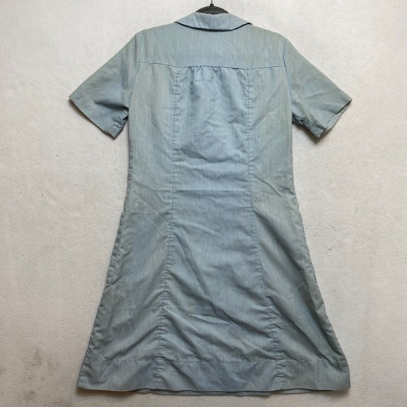 Vintage American Red Cross Volunteer  Dress L Blue White Uniform Stripe 1940s - Picture 11 of 14